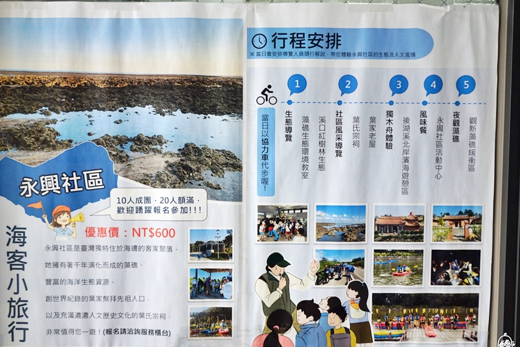 【桃園】新屋 永興社區 海客輕旅行一日遊｜觀新千年藻礁群 潮間帶生態/後湖溪划舟體驗/捕魚舊路古道 原始惡魔森林秘境探險/永安漁港周邊美食推薦。