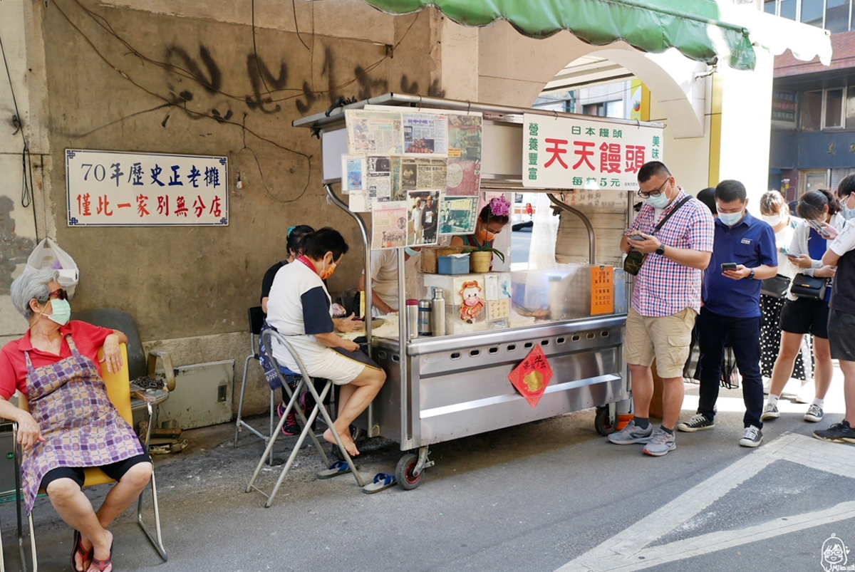 【台中】 第二市場 在地排隊老店 天天饅頭 – 天天手作｜一粒只要5元的街邊巷弄古早味甜點  賣了70年的日式炸紅豆饅頭小攤。