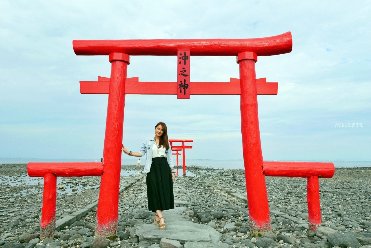 【日本】佐賀 沖之神｜ 傳說中的大魚神社「海中鳥居」，潮汐大起大落的有明海中，退潮才會現身 陸海連一線鳥居。