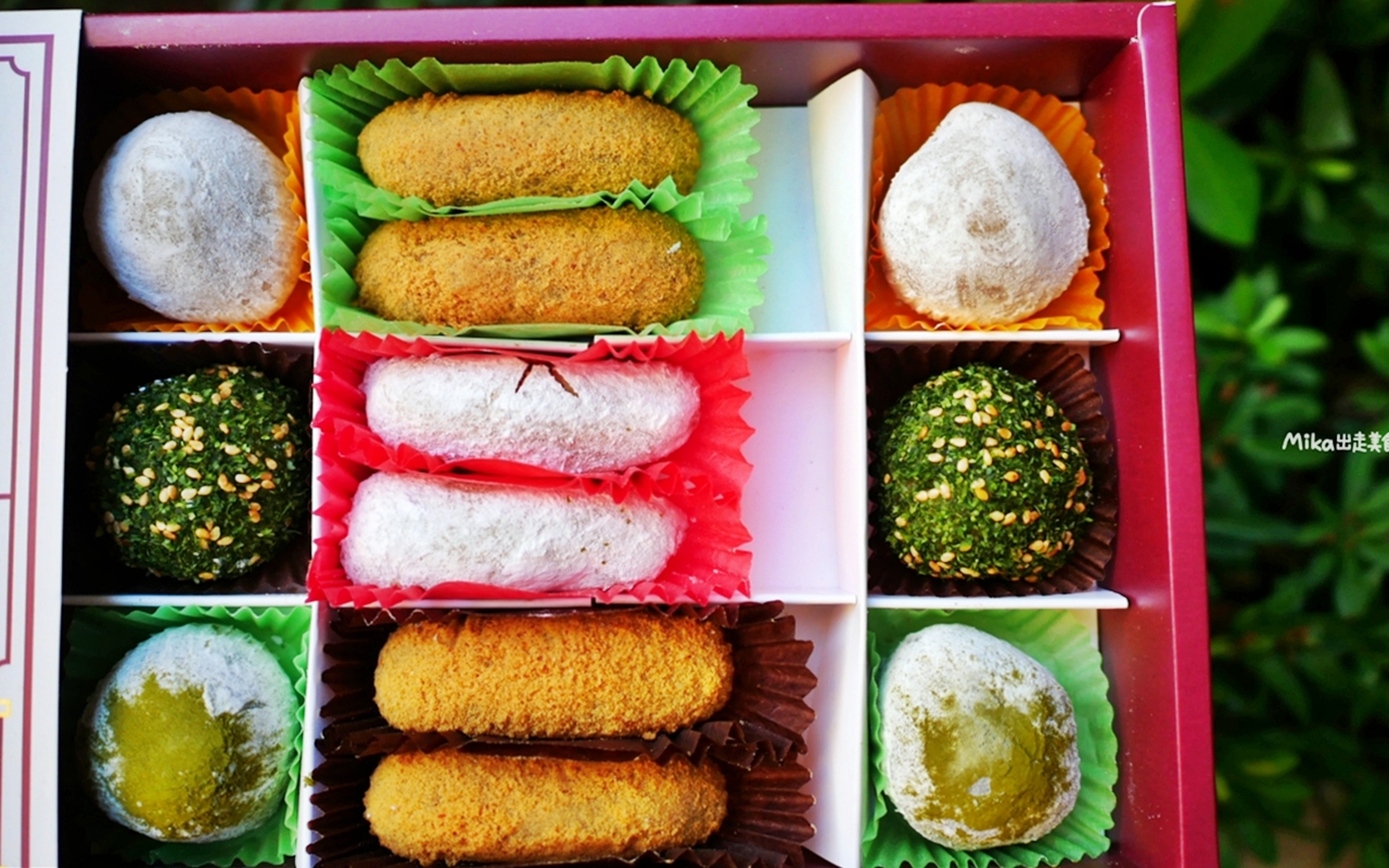 【台中】 中區 久味大姐手工麻糬@台中綠川店｜來自草屯的純米麻糬，既兼具傳統手工又有精美時尚包裝，長圓造型、鹹甜口味都有，台中最佳伴手禮推薦。