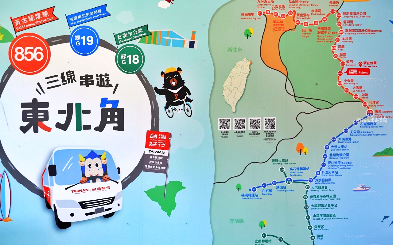 【新北】 台灣好行 – 黃金福隆線｜搭台灣好行 三線串遊東北角，買套票超划算，無限次數搭乘一日券還有特約店家合作優惠，玩遍東北角千元有找。
